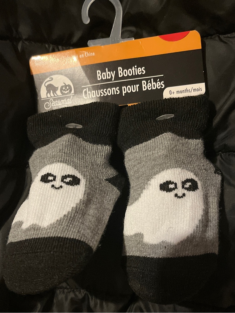 Halloween Baby Ghost Booties Socks 0+ Months Non Slip Gripper NWT